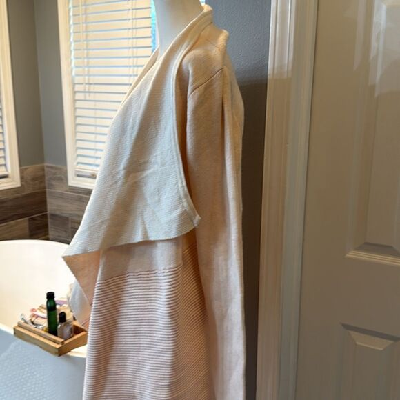 NWT ChicWish Soft Blush Pink Ribbed Hem Drape Open‎ Cardigan Sweater sz M/L - Picture 7 of 11